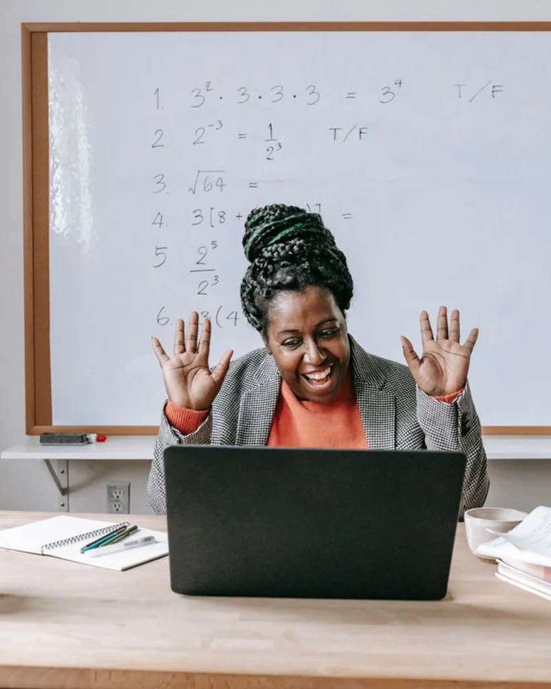 An educator presenting a tutorial